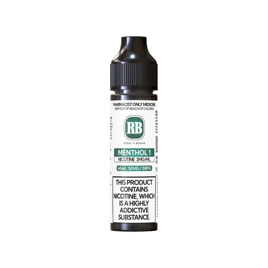 Rebel X Bogan Menthol 1 Freebase (60ML BOTTLE)