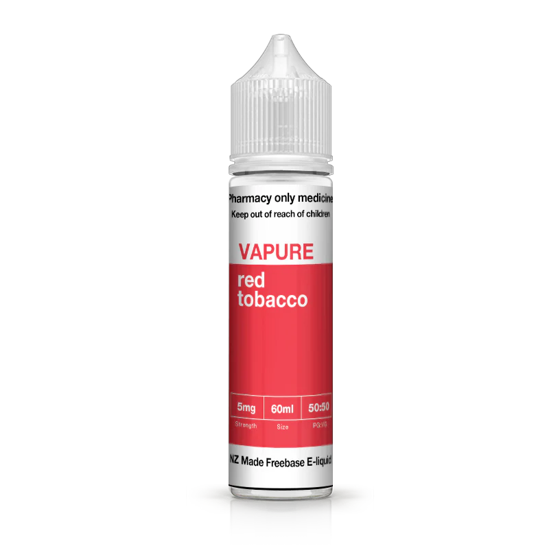 VAPURE RED TOBACCO FREEBASE (60ML BOTTLE) 5/10mg