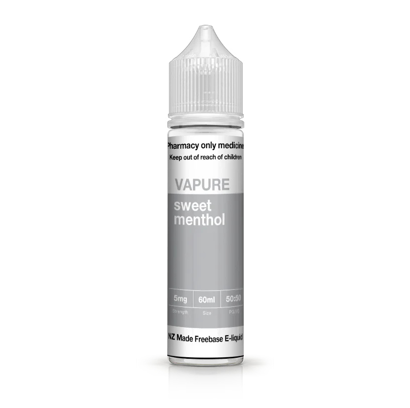 VAPURE SWEET MENTHOL FREEBASE (60ML BOTTLE) 5/10mg