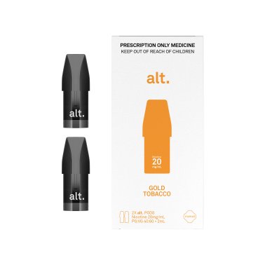 alt - Pods Gold Tobacco 20mg/mL 2 x 2mL Pods