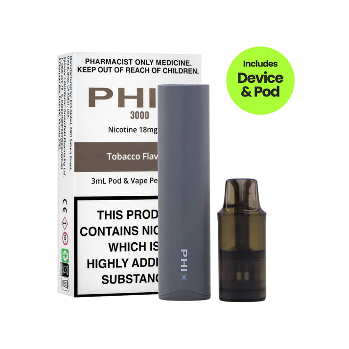 Phix - 3000 Starter Kit Tobacco 18mg (3ml)