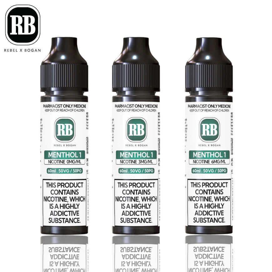 Rebel X Bogan Menthol 1 Freebase (60ML BOTTLE)