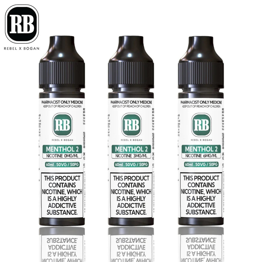 Rebel X Bogan Menthol 2 Freebase (60ML BOTTLE)