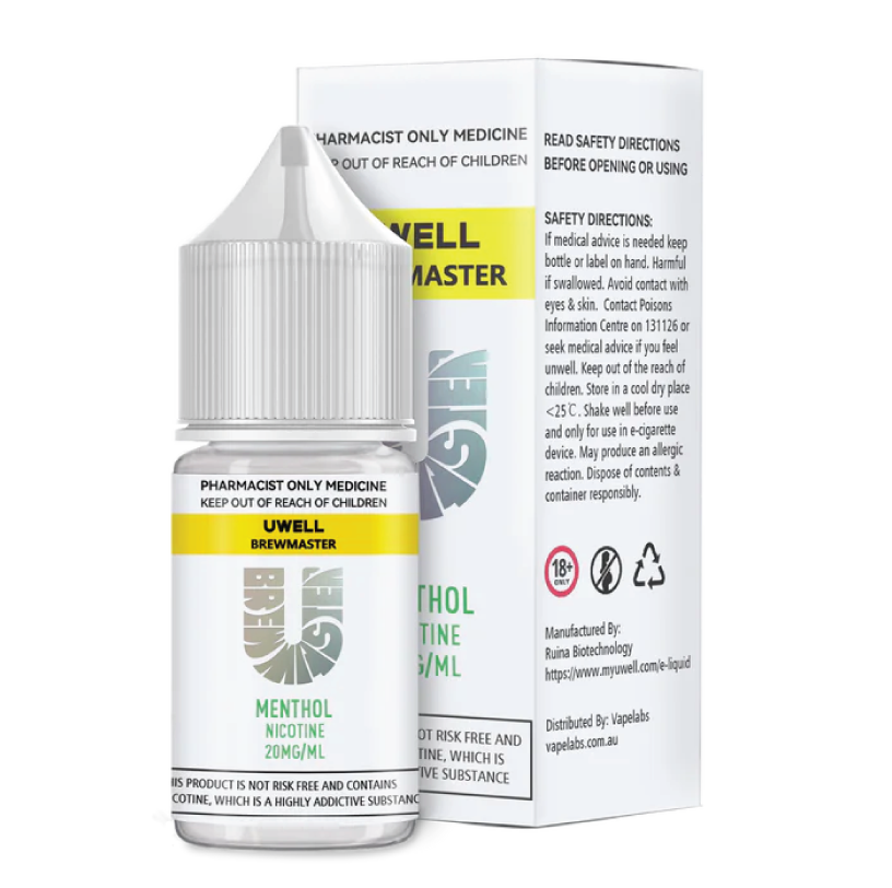 UWELL BREWMASTER MENTHOL NICOTINE SALTS (30ML BOTTLE) - S3 25/50mg