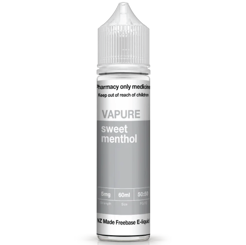 VAPURE SWEET MENTHOL FREEBASE (60ML BOTTLE) 5/10mg