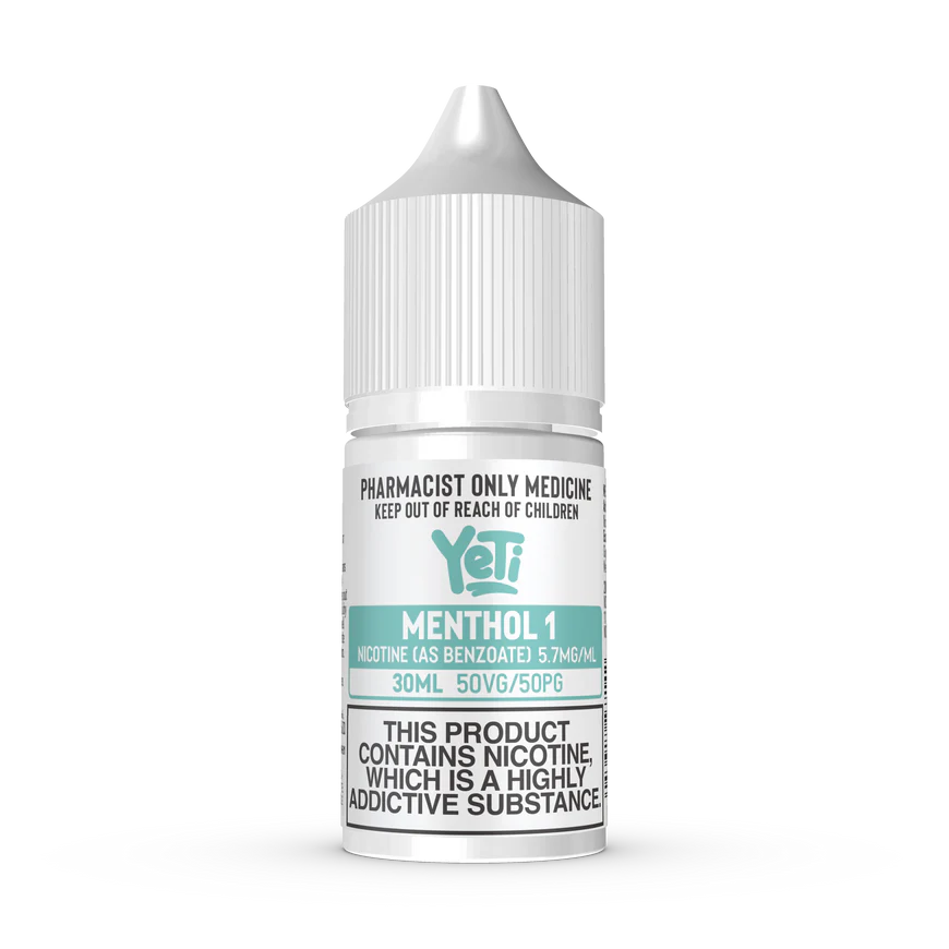 Yeti - Menthol 1 Nicotine Salts (30ml Bottle) 5.7mg