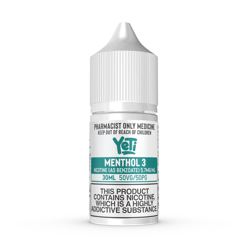 Yeti - Menthol 3 Nicotine Salts (30ml Bottle) 5.7mg