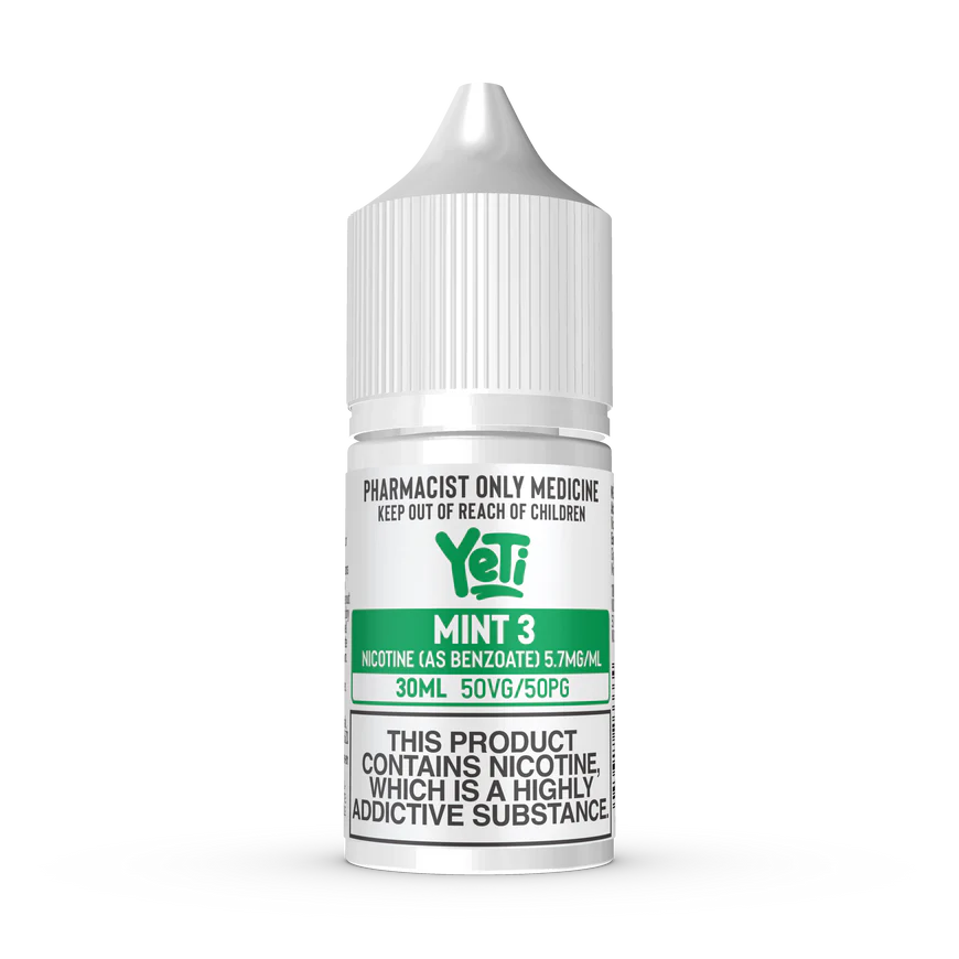 Yeti - Mint 3 Nicotine Salts (30ml Bottle) 5.7mg